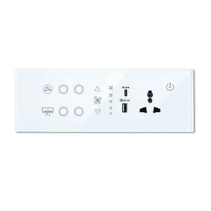 Enchufe con interruptor inteligente de vidrio y ABS minimalista Nexora