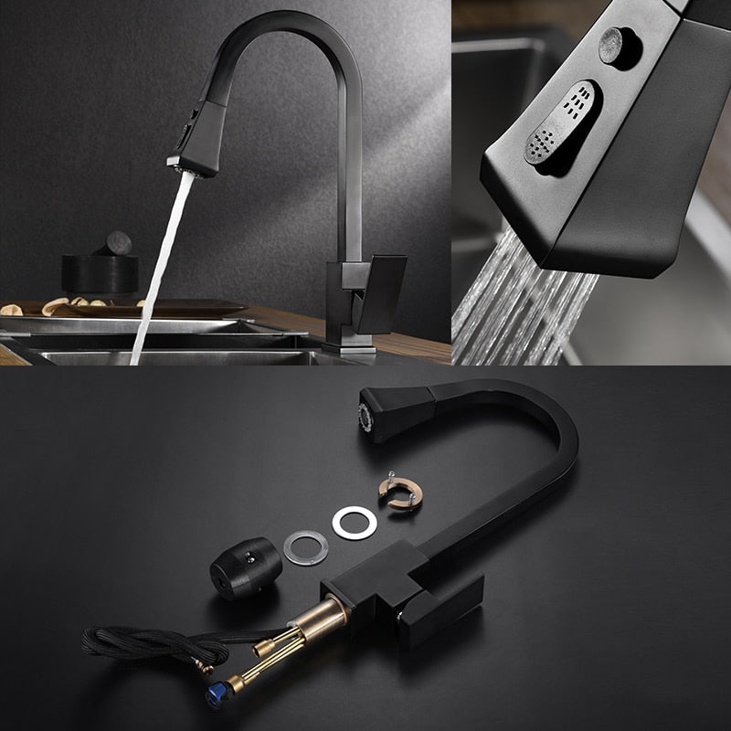 Grifo de cocina moderno retráctil