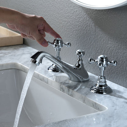 Grifo mezclador de lavabo extendido Wrenholt vintage en cromo pulido