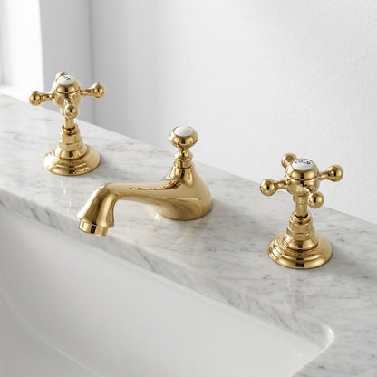 Grifo mezclador de lavabo extendido Wrenholt vintage en cromo pulido