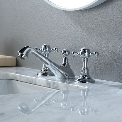 Grifo mezclador de lavabo extendido Wrenholt vintage en cromo pulido