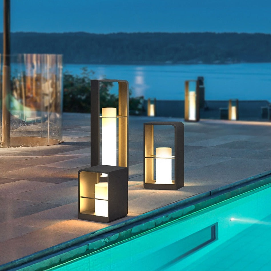 Luz moderna de bolardo LED para exteriores