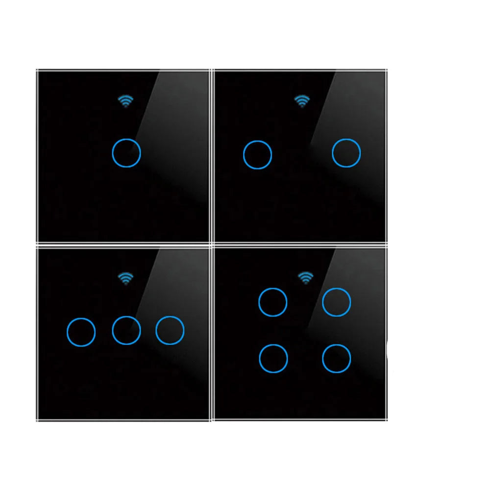 Interruptor táctil inteligente minimalista de vidrio y PC Luvexa
