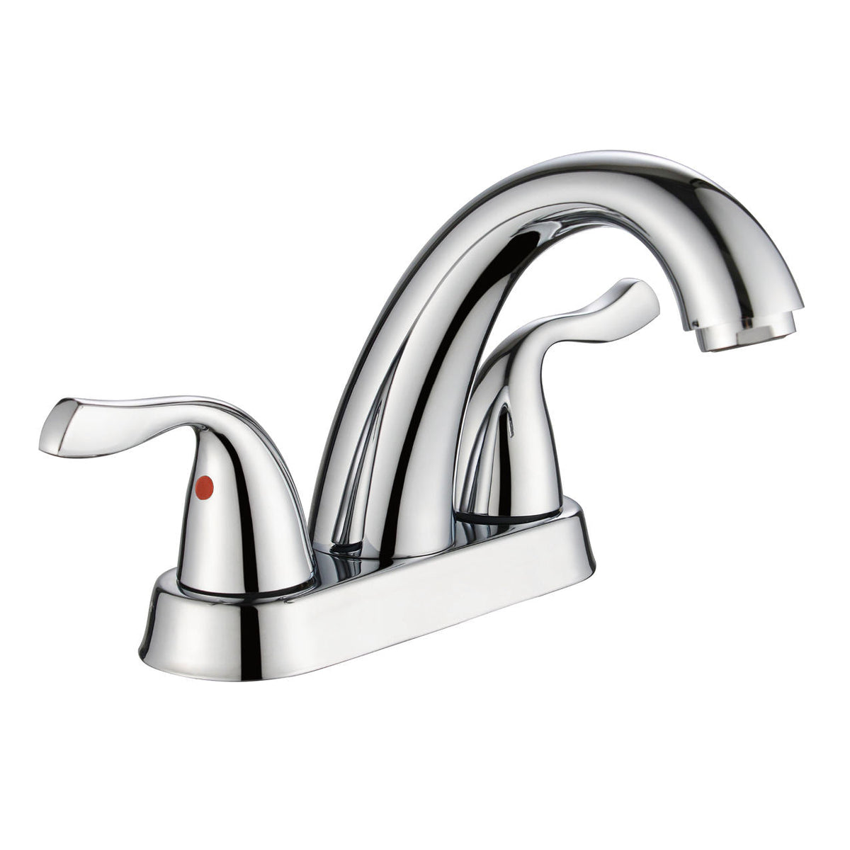 Grifo mezclador de lavabo de instalación central Chronavelle contemporáneo en cromo pulido
