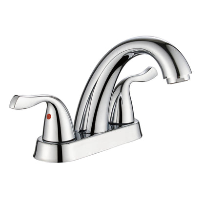 Grifo mezclador de lavabo de instalación central Chronavelle contemporáneo en cromo pulido