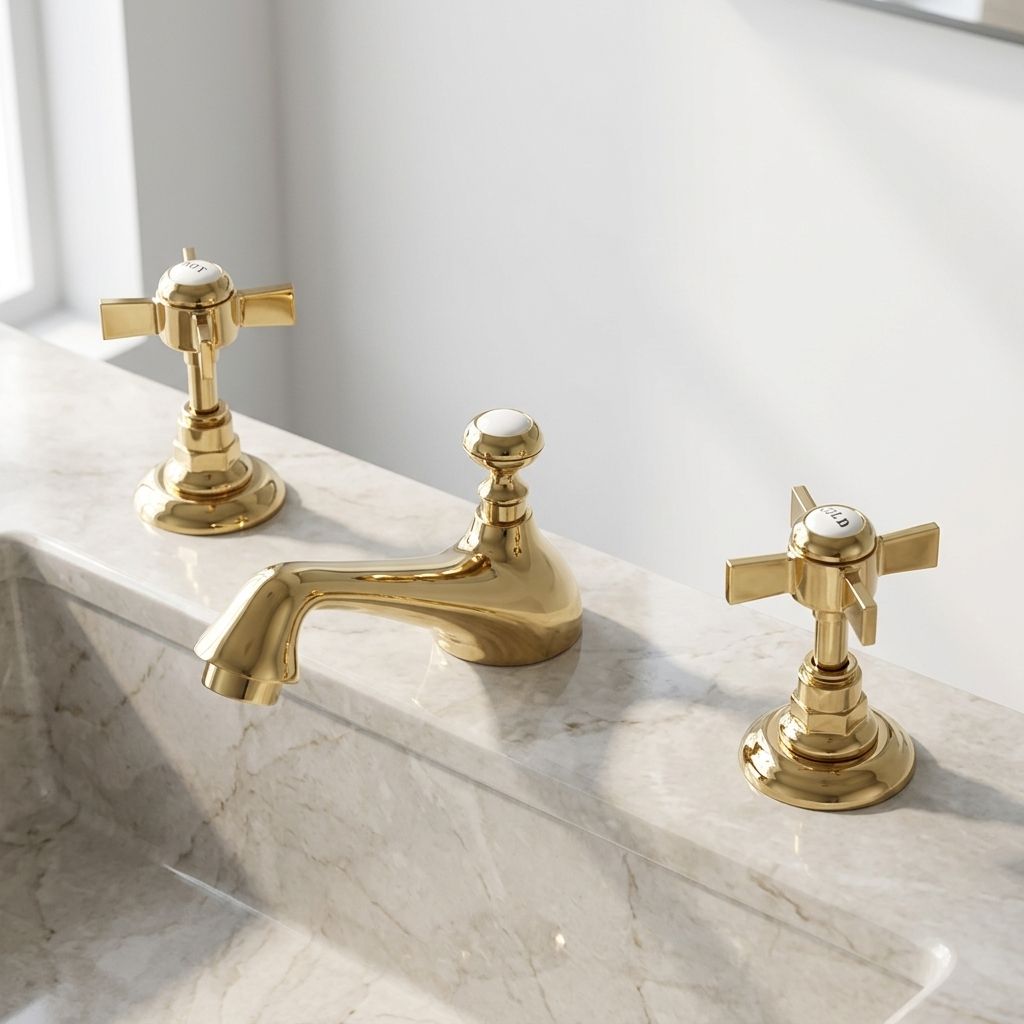 Grifo mezclador de lavabo extendido Wrenholt vintage en cromo pulido