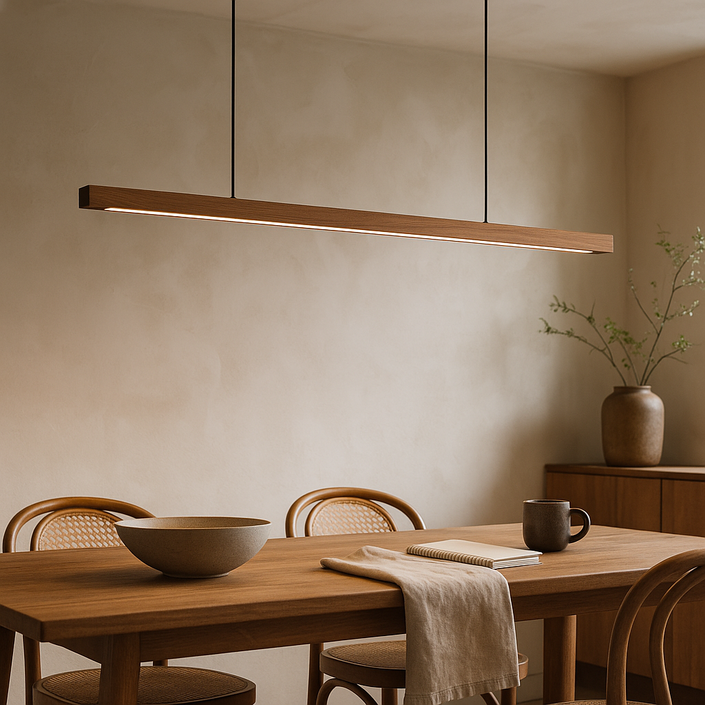 Lámpara colgante moderna de madera escandinava