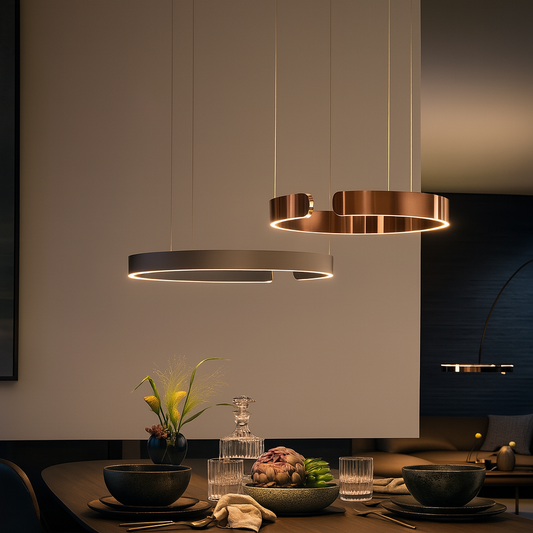 Lámpara colgante moderna de anillo LED