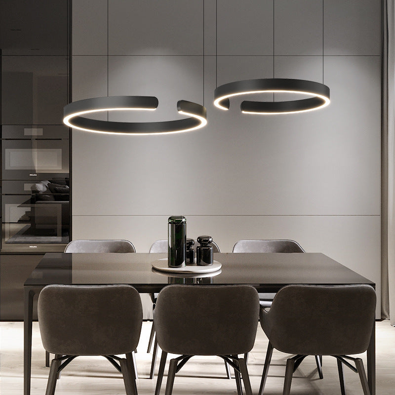 Lámpara colgante moderna de anillo LED