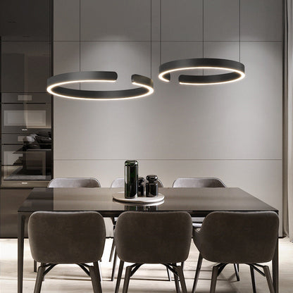 Lámpara colgante moderna de anillo LED