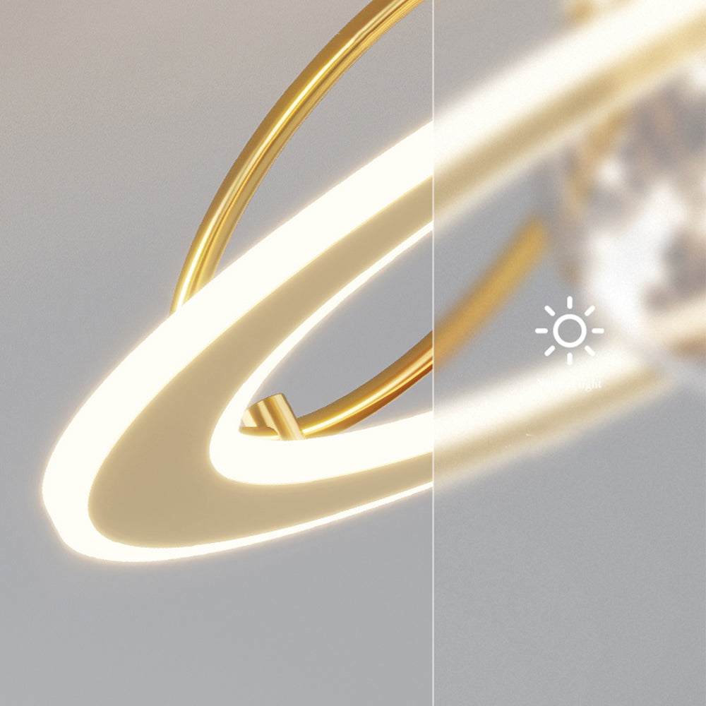 Lámpara de techo de cristal estrellado dorado