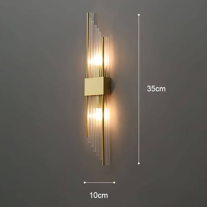 Lámpara de pared con cristales relucientes