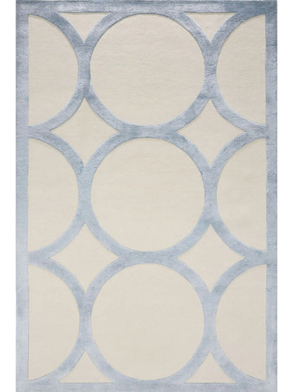 Alfombra moderna de lana para sala de estar color crema