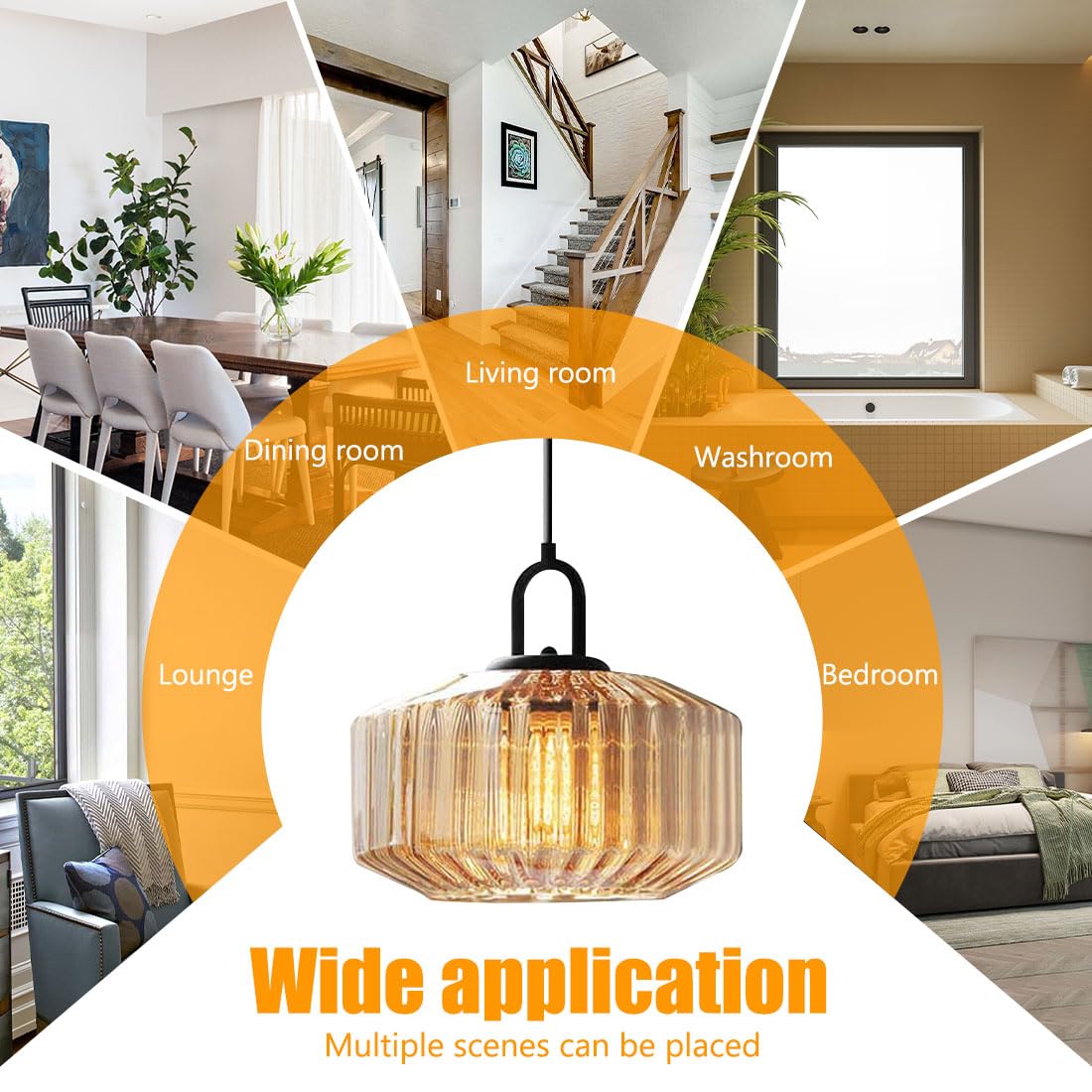 Lámpara colgante de cocina de vidrio