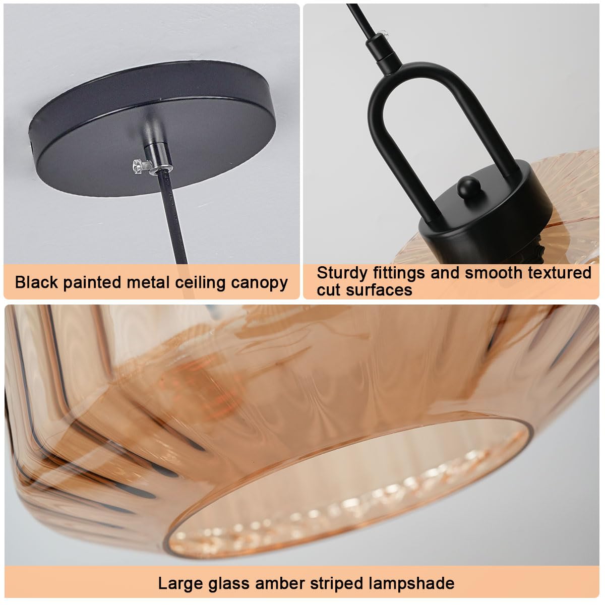 Lámpara colgante de cocina de vidrio