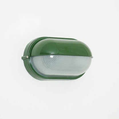 Lámpara de pared industrial para exteriores con vidrio acanalado