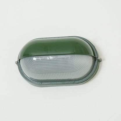 Lámpara de pared industrial para exteriores con vidrio acanalado