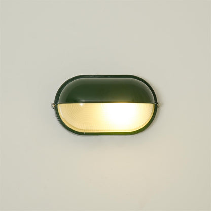 Lámpara de pared industrial para exteriores con vidrio acanalado