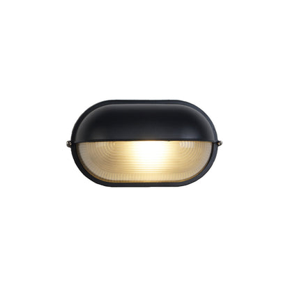 Lámpara de pared industrial para exteriores con vidrio acanalado
