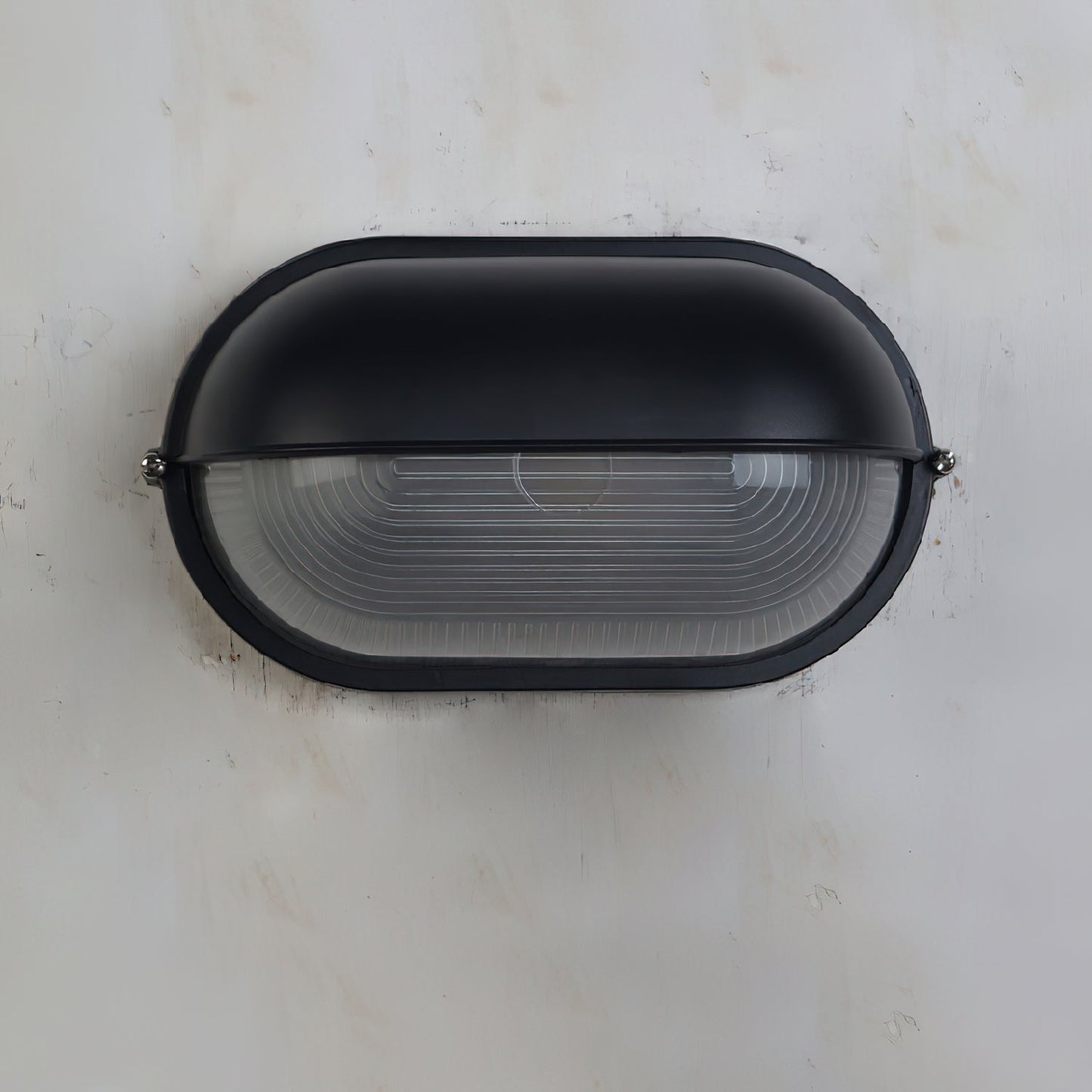 Lámpara de pared industrial para exteriores con vidrio acanalado