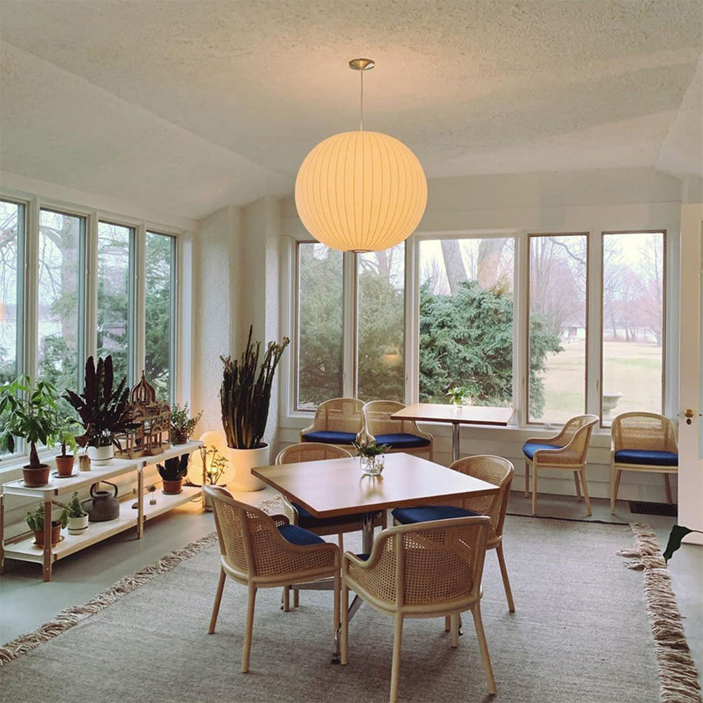 Lámpara colgante de linterna blanca