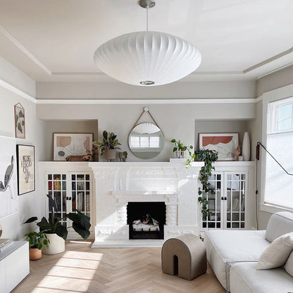 Lámpara colgante de linterna blanca