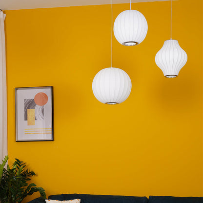 Lámpara colgante de linterna blanca