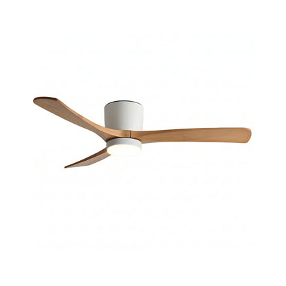 Ventilador de techo moderno con luz y hélice de madera