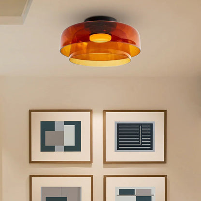 Lámpara de techo antigua de vidrio diseñada