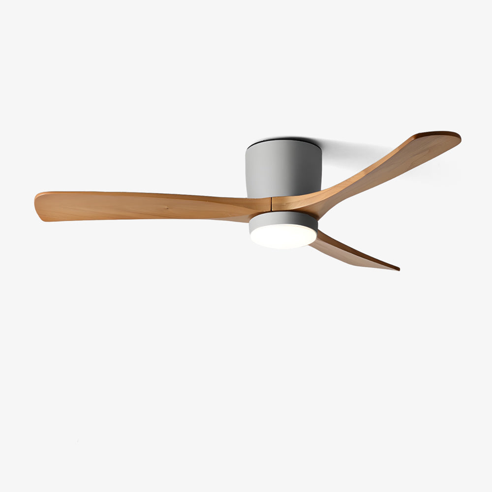 Ventilador de techo moderno de madera con luz LED