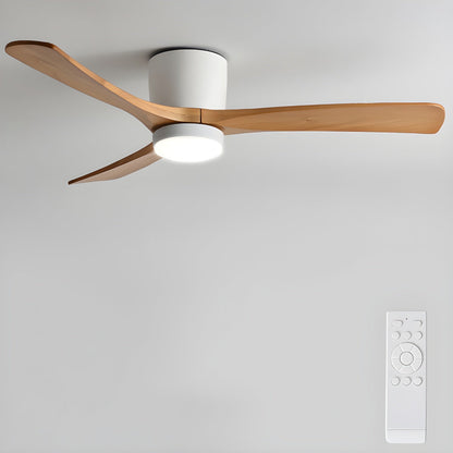 Ventilador de techo moderno de madera con luz LED