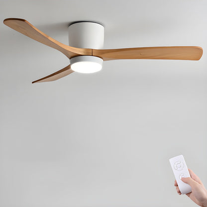 Ventilador de techo moderno de madera con luz LED