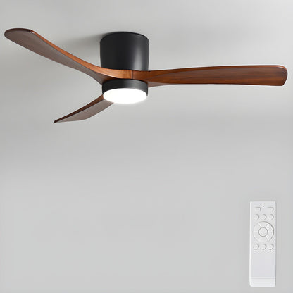 Ventilador de techo moderno de madera con luz LED