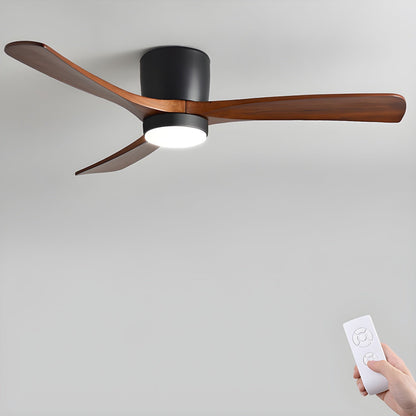 Ventilador de techo moderno de madera con luz LED