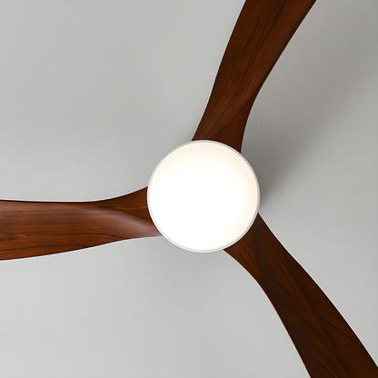Ventilador de techo moderno de madera con luz LED