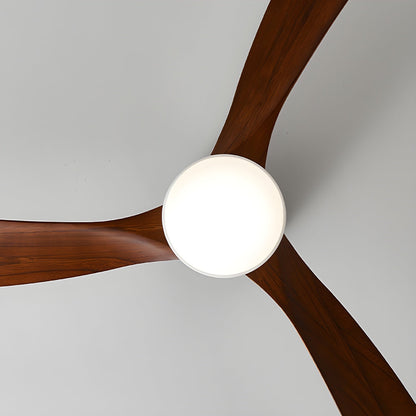 Ventilador de techo moderno de madera con luz LED