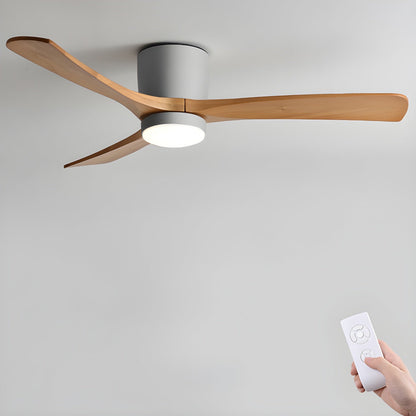 Ventilador de techo moderno de madera con luz LED