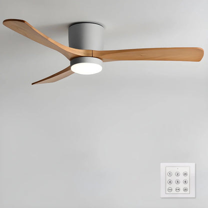 Ventilador de techo moderno de madera con luz LED