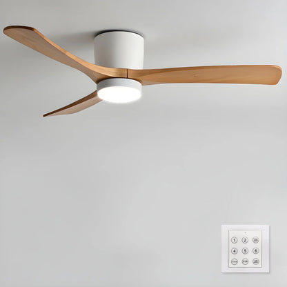 Ventilador de techo moderno de madera con luz LED