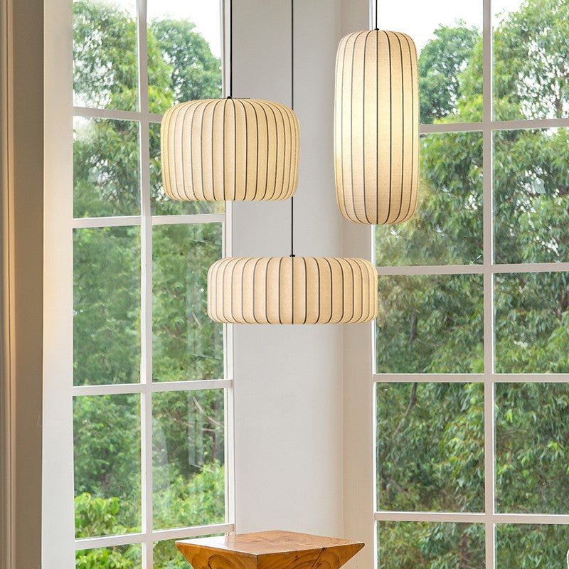Lámpara colgante moderna de seda elegante