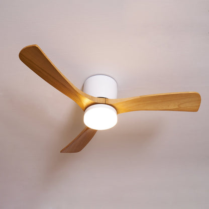 Ventilador de techo moderno de madera con luz LED