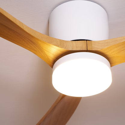 Ventilador de techo moderno de madera con luz LED