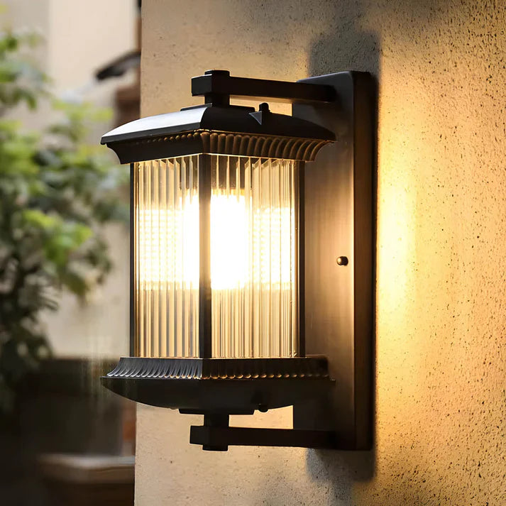 Lámpara de pared exterior clásica, estilo linterna