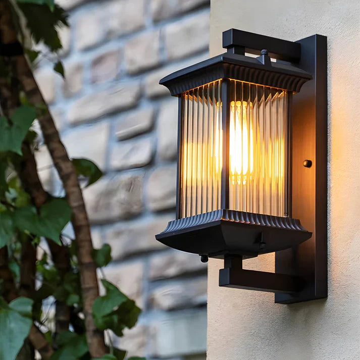 Lámpara de pared exterior clásica, estilo linterna