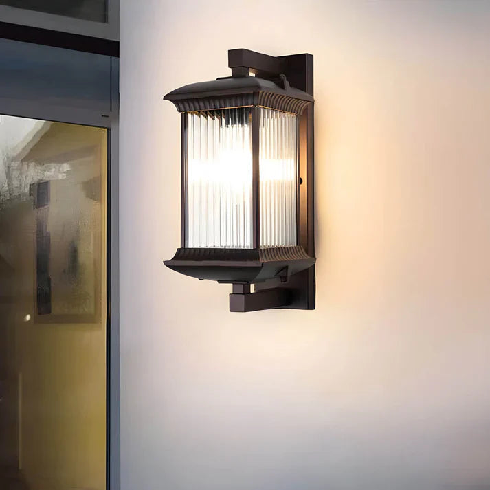 Lámpara de pared exterior clásica, estilo linterna