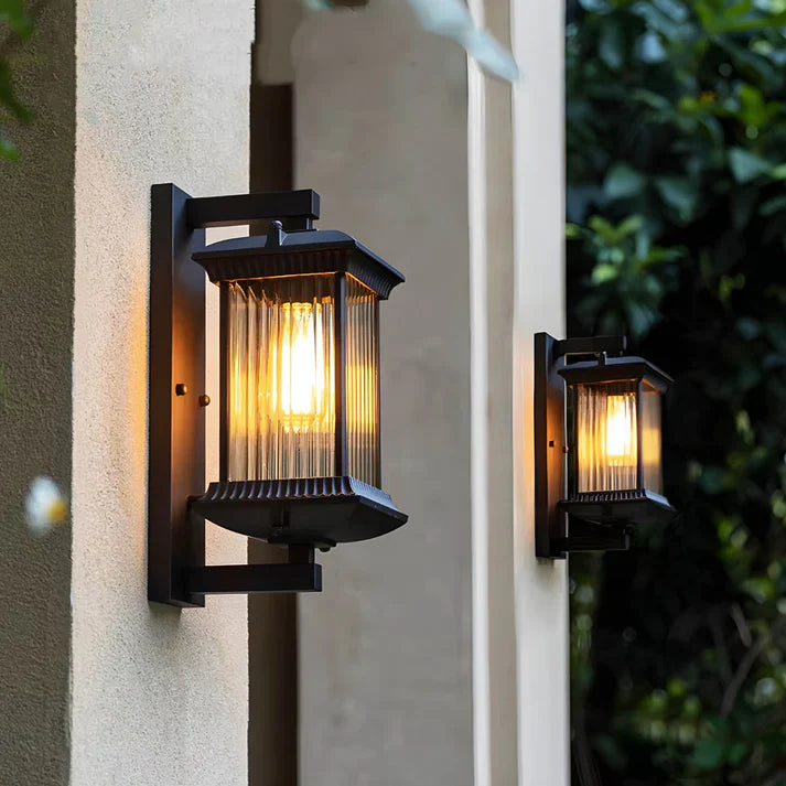 Lámpara de pared exterior clásica, estilo linterna