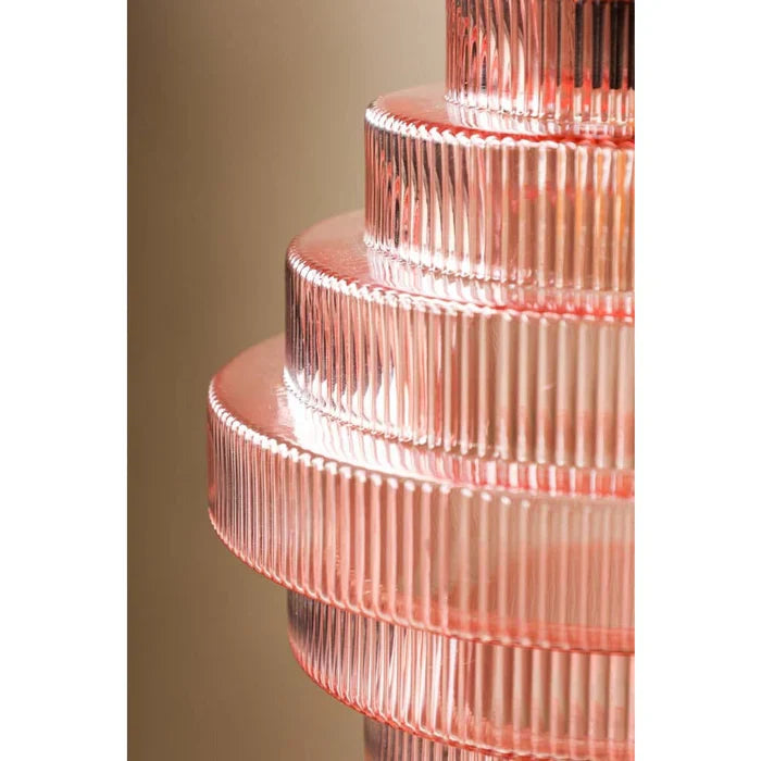 Lámpara colgante antigua de latón acanalado