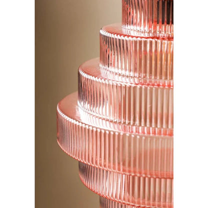 Lámpara colgante antigua de latón acanalado