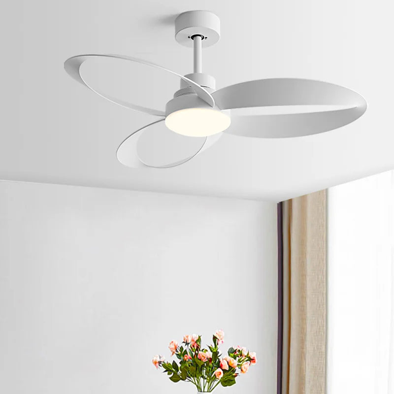 Ventilador de techo moderno con aspas de madera LED
