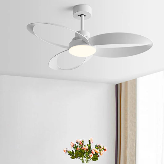 Ventilador de techo moderno con aspas de madera LED